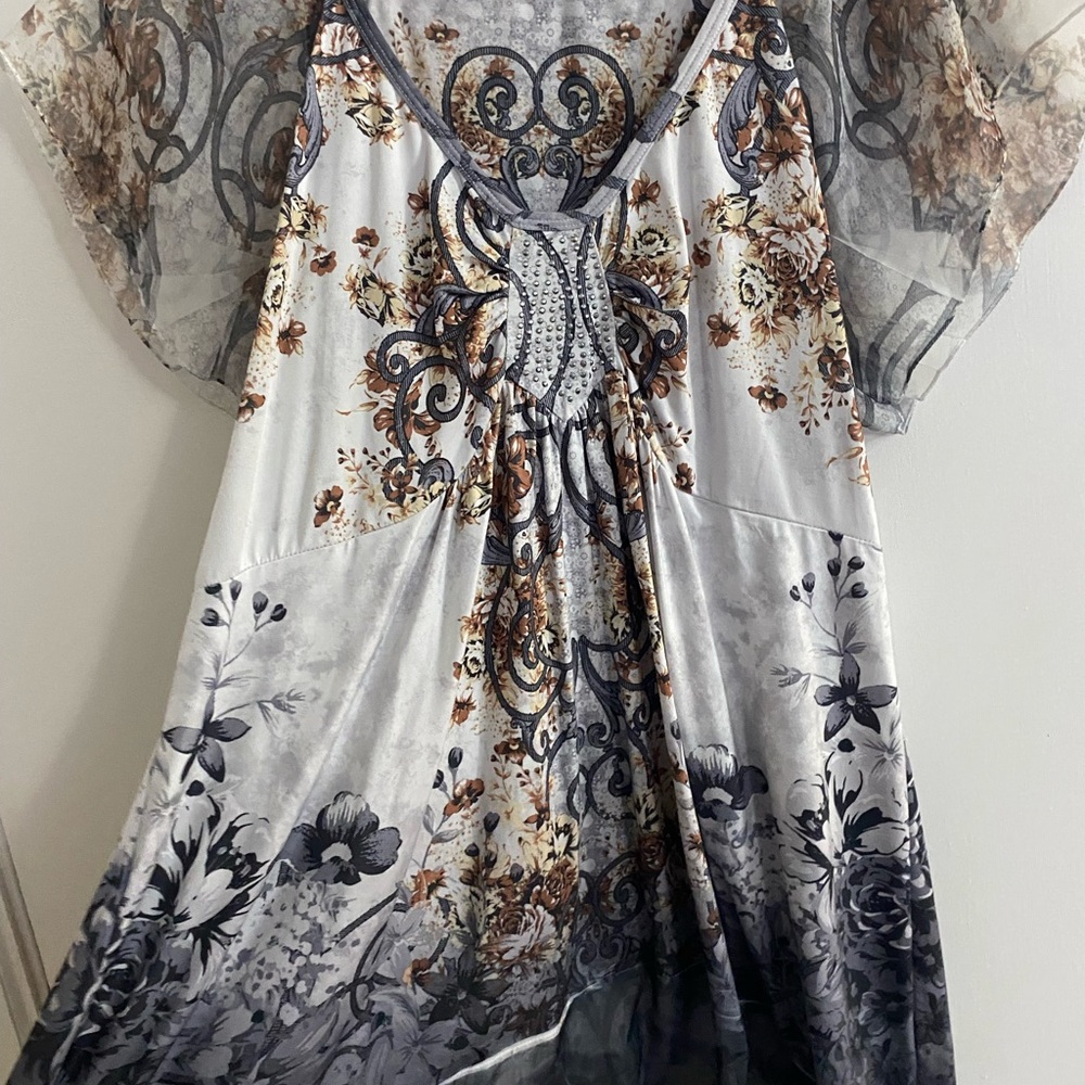 Floral Gray Women's Top